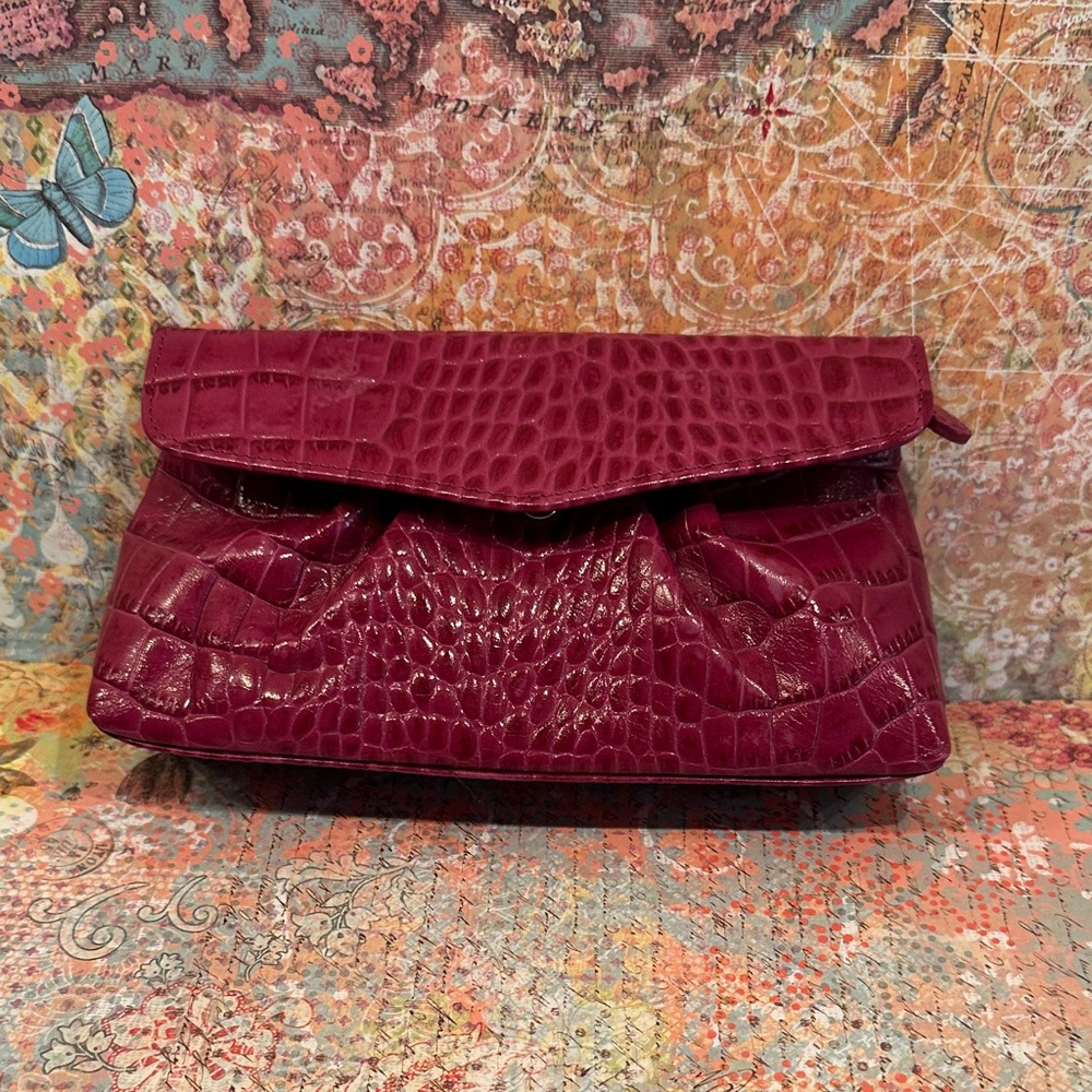 Vintage Etienne Aigner Faux Croc Embossed Cosmetic Bag –NWOT